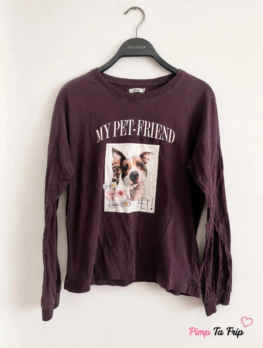 T-shirt manches longues GÉMO My Pet-Friend – Bordeaux – 16 ans